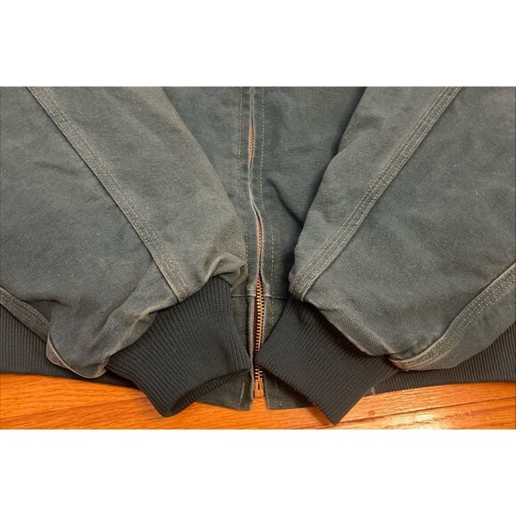 Vintage Men’s Large Carhartt Santa Fe Western Aztec Lined Jacket USA Teal Blue - Picture 8 of 9
